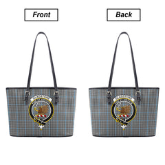 Gladstone Tartan Crest Leather Tote Bag