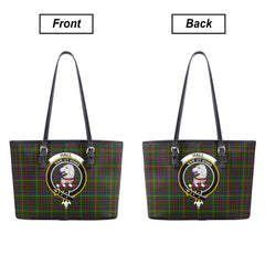 Hall Tartan Crest Leather Tote Bag