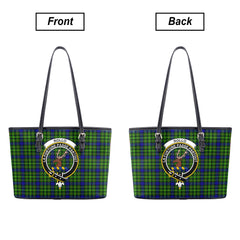 Rollo Modern Tartan Crest Leather Tote Bag