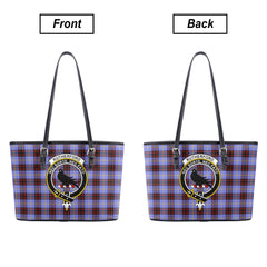Rutherford Tartan Crest Leather Tote Bag