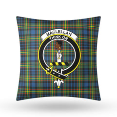 MacLellan Ancient Tartan Crest Pillow Cover