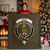 Gray Tartan Crest Quilt