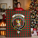 Stewart Atholl Modern Tartan Crest Quilt