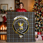 Stewart Old Weathered Tartan Crest Quilt