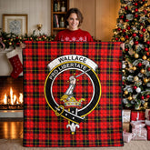 Wallace Hunting Red Tartan Crest Quilt