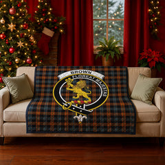 Brown Ancient Tartan Crest Quilt
