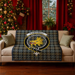 Campbell Argyll Weathered Tartan Crest Quilt