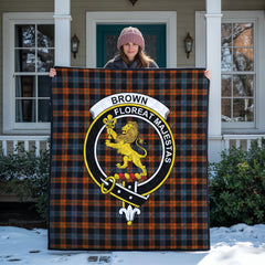 Brown Ancient Tartan Crest Quilt