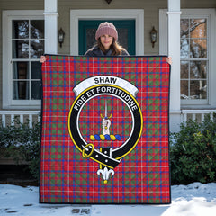 Shaw Red Modern Tartan Crest Quilt