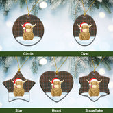 Kennedy Weathered Tartan Christmas Ceramic Ornament - Highland Cows Style