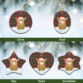MacCulloch (McCulloch) Tartan Christmas Ceramic Ornament - Highland Cows Style
