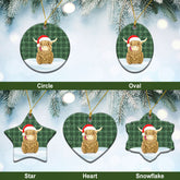 MacDonald Lord of the Isles Hunting Tartan Christmas Ceramic Ornament - Highland Cows Style