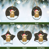 MacKenzie Weathered Tartan Christmas Ceramic Ornament - Highland Cows Style