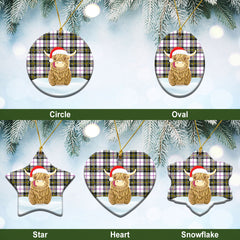 MacPherson Dress Modern Tartan Christmas Ceramic Ornament - Highland Cows Style