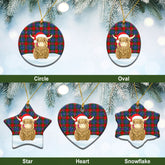 Mar Tartan Christmas Ceramic Ornament - Highland Cows Style