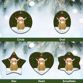 Maxwell Hunting Tartan Christmas Ceramic Ornament - Highland Cows Style