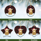 McCarthy Tartan Christmas Ceramic Ornament - Highland Cows Style