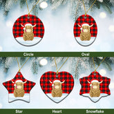 Ramsay Modern Tartan Christmas Ceramic Ornament - Highland Cows Style