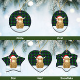 Stewart Old Modern Tartan Christmas Ceramic Ornament - Highland Cows Style