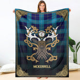 McKerrell Tartan Crest Premium Blanket - Celtic Stag style