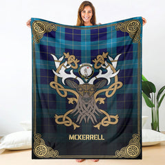 McKerrell Tartan Crest Premium Blanket - Celtic Stag style