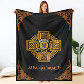 Ochterlony Crest Premium Blanket - Black Celtic Cross Style