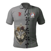 Halliday Tartan Polo Shirt - Lion Rampant And Celtic Thistle Style
