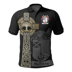 Halliday Clan Unisex Polo Shirt - Celtic Tree Of Life