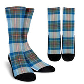 Stewart Muted Blue Tartan Crew Socks