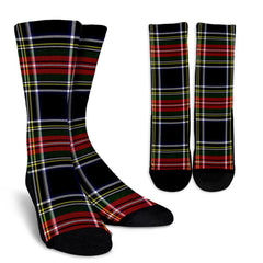 Stewart Black Tartan Crew Socks