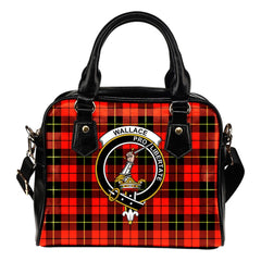 Wallace Hunting - Red Tartan Crest Shoulder Handbags