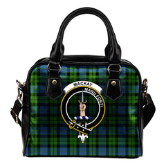 MacKay Modern Tartan Crest Shoulder Handbags