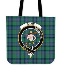 Shaw of Sauchie Tartan Crest Tote Bag