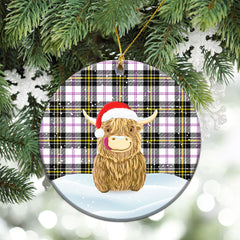 MacPherson Dress Modern Tartan Christmas Ceramic Ornament - Highland Cows Style