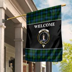 MacKay Tartan Crest Black Garden Flag