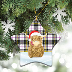 MacPherson Dress Modern Tartan Christmas Ceramic Ornament - Highland Cows Style