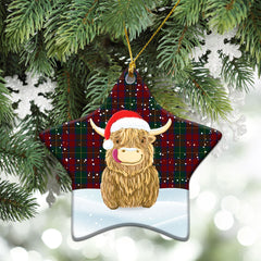 McCarthy Tartan Christmas Ceramic Ornament - Highland Cows Style