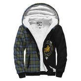 Campbell Faded Tartan Crest Sherpa Hoodie - Circle Style