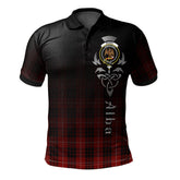 Munro Black and Red Tartan Polo Shirt - Alba Celtic Style