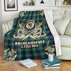 Abercrombie Tartan Gold Courage Symbol Blanket