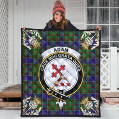 Adam Tartan Crest Premium Quilt - Gold Thistle Style