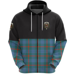 Agnew Ancient Clan Half Of Tartan Zipper Hoodie