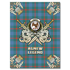 Agnew Ancient Tartan Gold Courage Symbol Blanket