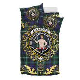 Allardice Tartan Crest Bedding Set - Golden Thistle Style