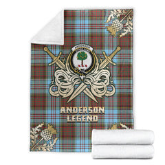 Anderson Ancient Tartan Gold Courage Symbol Blanket