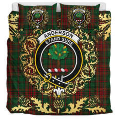 Anderson Coulson Bonner 01 Tartan Crest Bedding Set - Golden Thistle Style