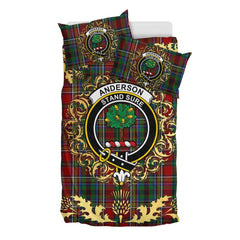 Anderson of Ardbrake Tartan Crest Bedding Set - Golden Thistle Style