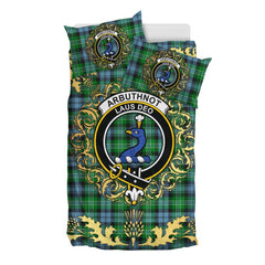 Arbuthnot Ancient Tartan Crest Bedding Set - Golden Thistle Style