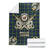 Baillie Modern Tartan Gold Courage Symbol Blanket