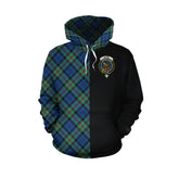 Baird Ancient Tartan Hoodie Half of Me - Cross Style